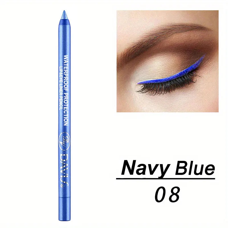 Waterproof High-Shine Eyeliner Pencil - Smudge-Proof Long-Lasting