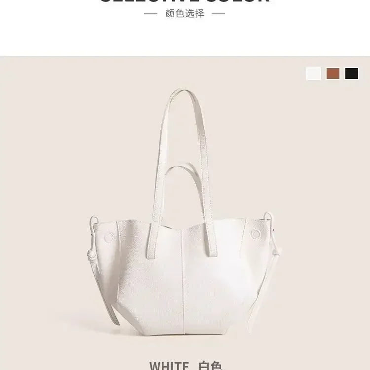 New France PU Leather Tote Large Capacity Women's Shoulder Underarm Bag Fashion Trend Magnetic Snap Interlayer