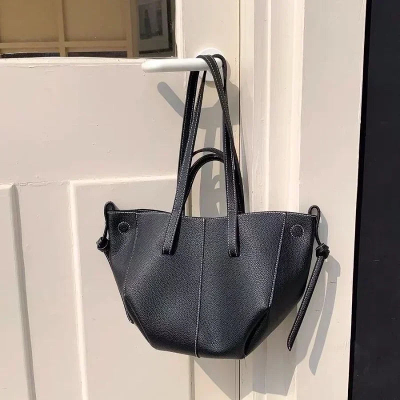 New France PU Leather Tote Large Capacity Women's Shoulder Underarm Bag Fashion Trend Magnetic Snap Interlayer