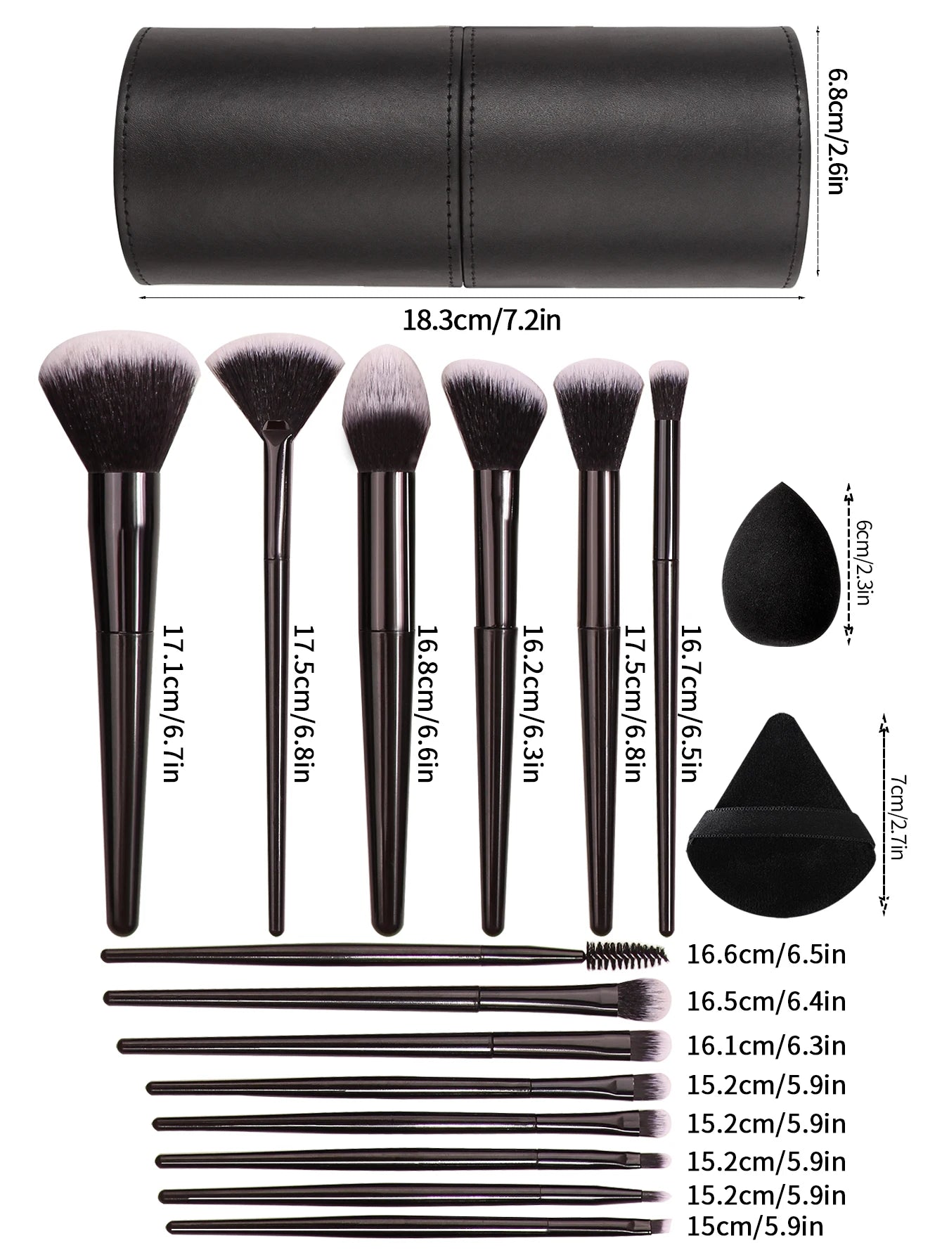 Professional Makeup Brush Set - 21pcs Soft Hair Cosmetic Brushes with Holder
