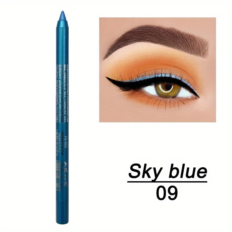 Waterproof High-Shine Eyeliner Pencil - Smudge-Proof Long-Lasting