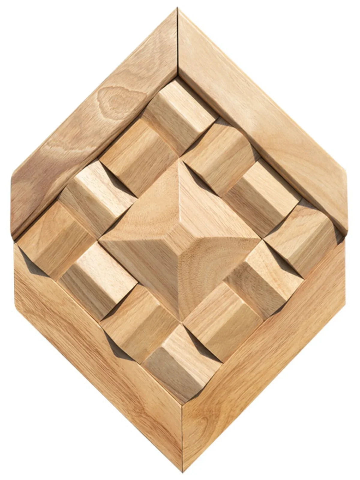 Mosaic Solid Wood Decorative Wall Panel - Background Wall Art for Living Rooms