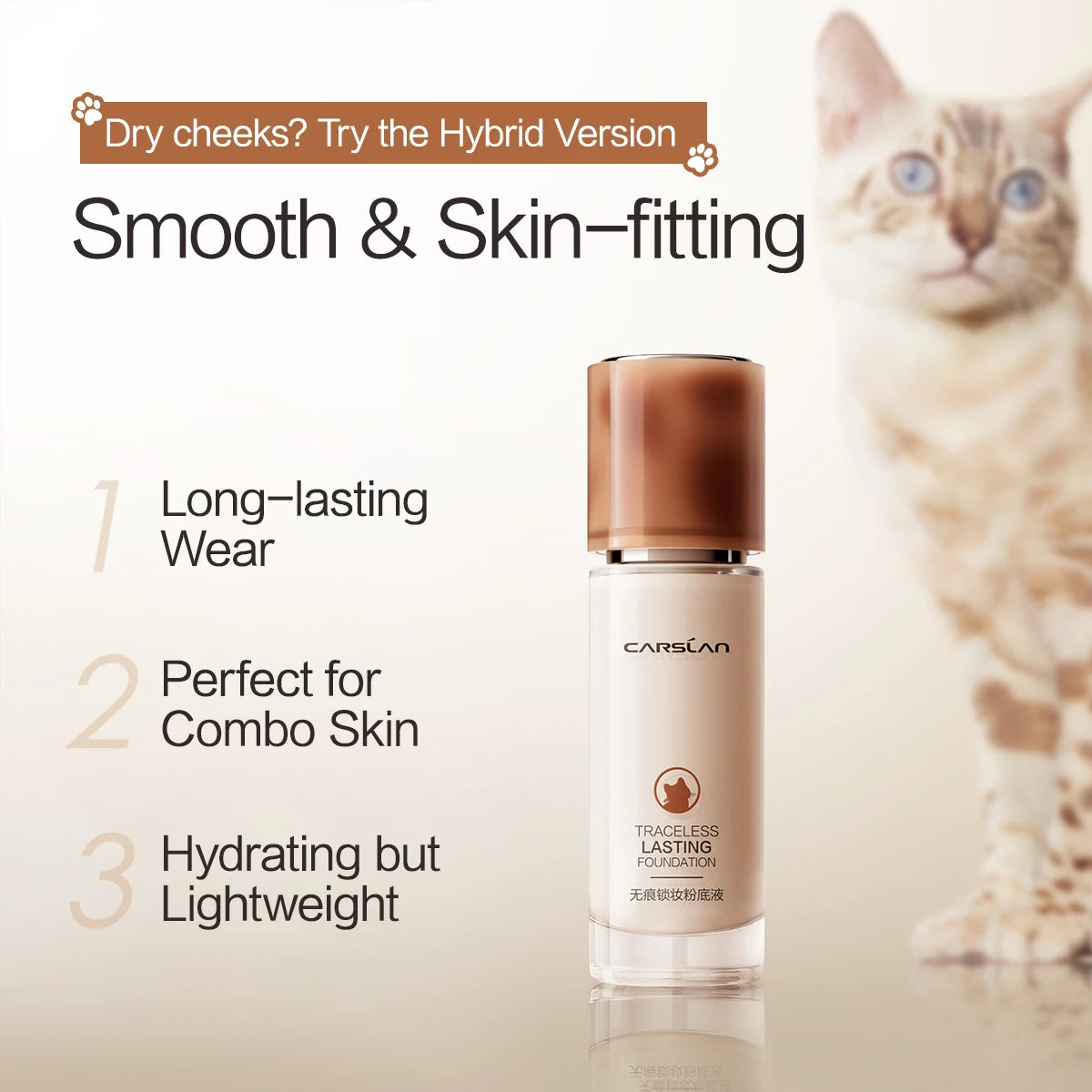CARSLAN Long-Lasting Matte Liquid Foundation - Full Coverage