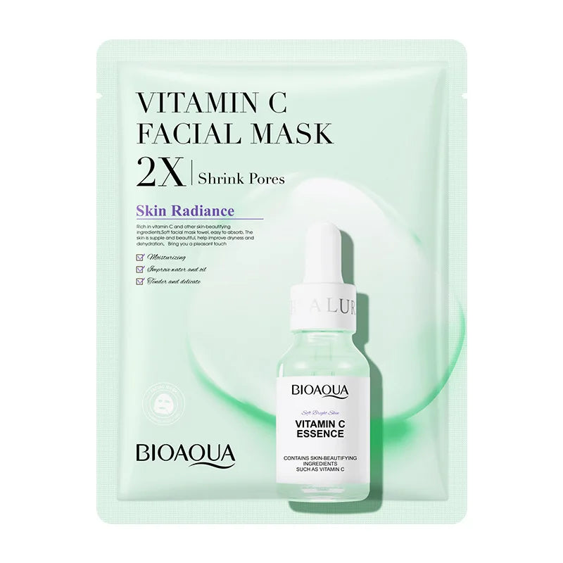 BIOAQUA Centella Collagen Sheet Masks (20 Pack) - Vitamin C & Hyaluronic Acid