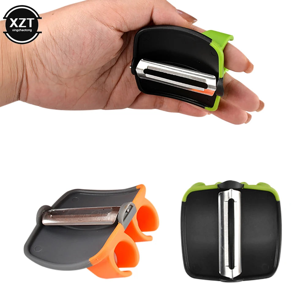 Multifunctional Kitchen Finger Held Palm Peeler Easy Hold Gadgets Vegetable Fruit Slicer Peeler Utensil Durable Kitchen Peeler