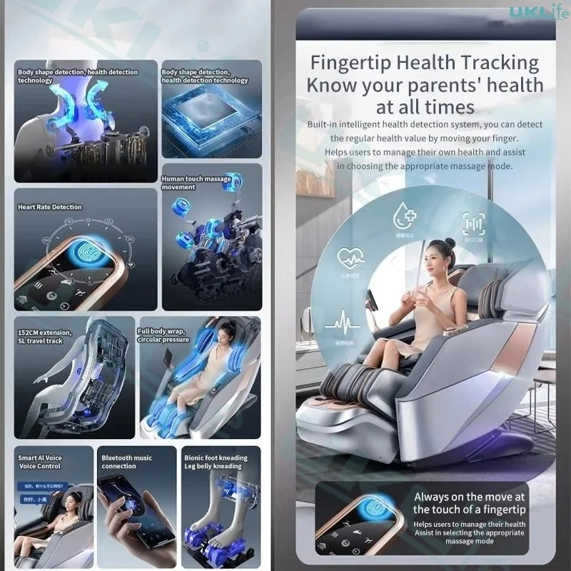 3 Year Warranty 4D Waist Heating Luxury Massage Chair Full body Airbag  SL Track Massage Sofa 3D Zero Gravity Home Office Chair