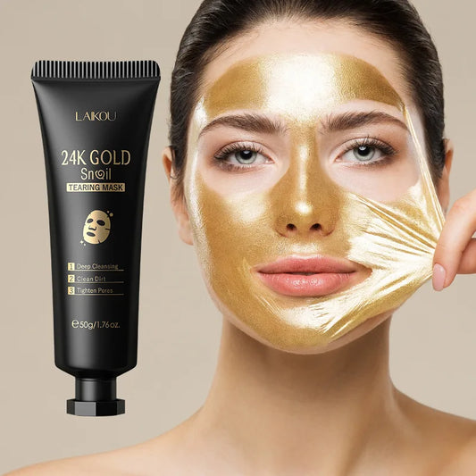 LAIKOU 24K Gold Sakura Peeling Face Mask - Anti-Wrinkle & Blackhead Removal