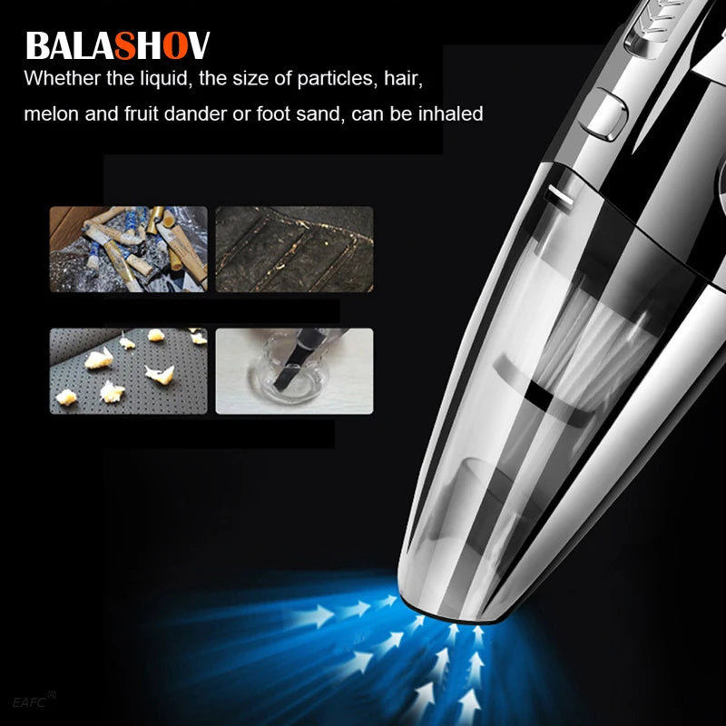 Cordless Vacuum Cleaner - 120W Powerful Cyclone Suction, Portable Rechargeable Handheld Car & Home Vacuum for Pet Hair