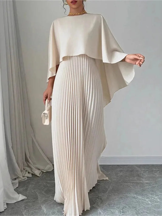 Elegant Batwing Sleeve Long Dress - Spring Summer Fashion