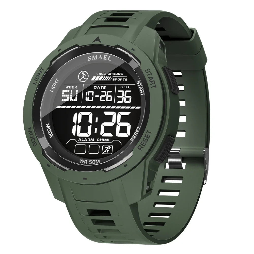 SMAEL 8105  LED Wristwatches Men's 50m Waterproof Watch Digital Light Stopwatch Watch for Men Digital Watches Sports
