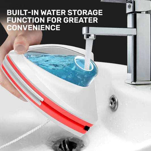 Magnetic Glass Electric Window Cleaner - Double-Layer Wiper with Water Discharge
