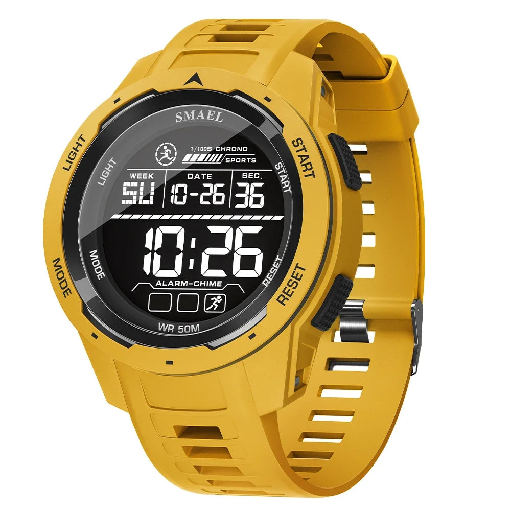 SMAEL 8105  LED Wristwatches Men's 50m Waterproof Watch Digital Light Stopwatch Watch for Men Digital Watches Sports