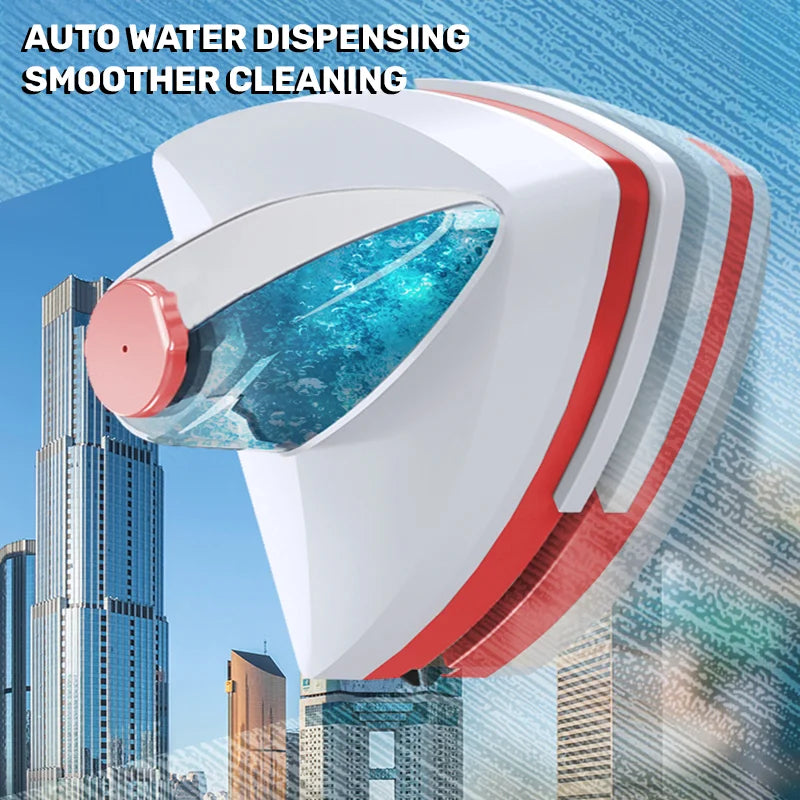 Magnetic Glass Electric Window Cleaner - Double-Layer Wiper with Water Discharge