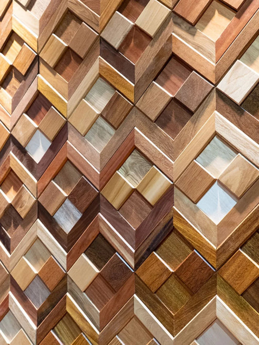 Mosaic Solid Wood Decorative Wall Panel - Background Wall Art for Living Rooms