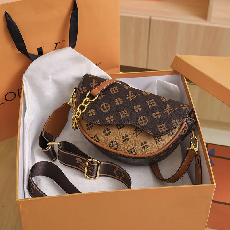 Designer Luxury Women's Crossbody Handbag - Premium PU Leather Shoulder Bag