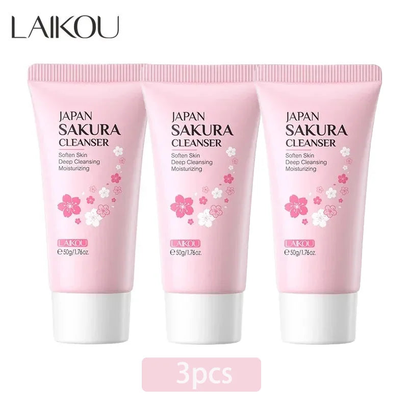LAIKOU Sakura Cleanser 50g - Gentle Deep Cleaning & Pore Minimising
