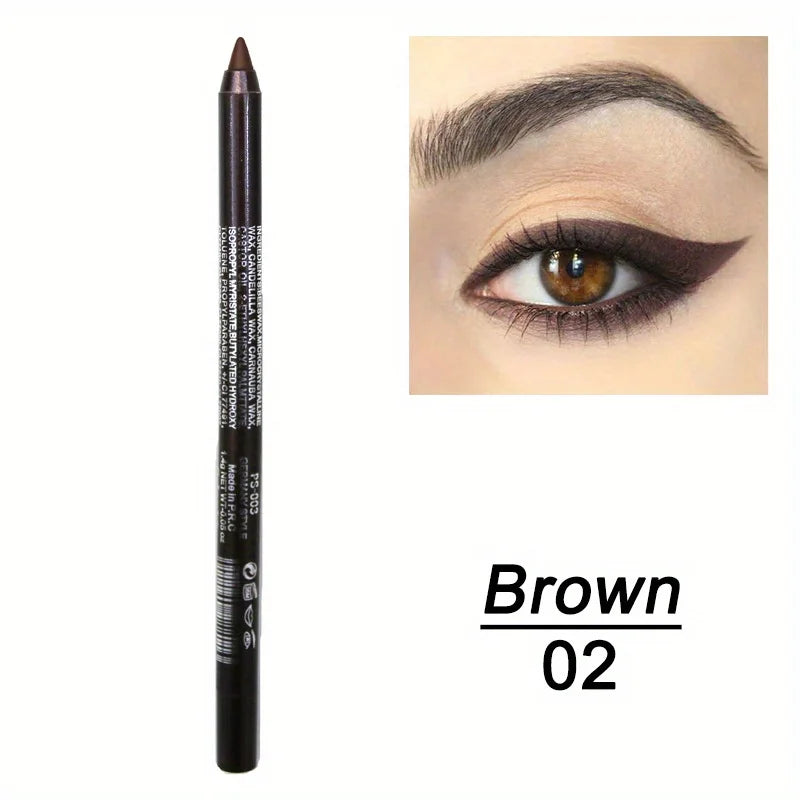 Waterproof High-Shine Eyeliner Pencil - Smudge-Proof Long-Lasting