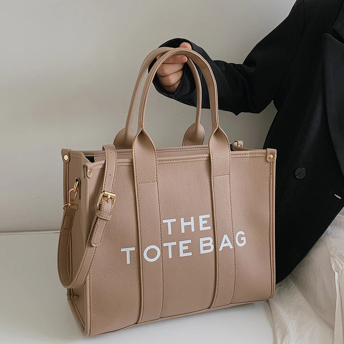 Luxury Designer Tote Bag - Soft PU Leather Handbag