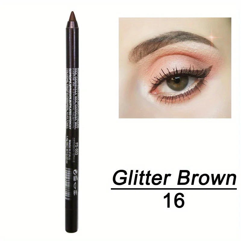 Waterproof High-Shine Eyeliner Pencil - Smudge-Proof Long-Lasting