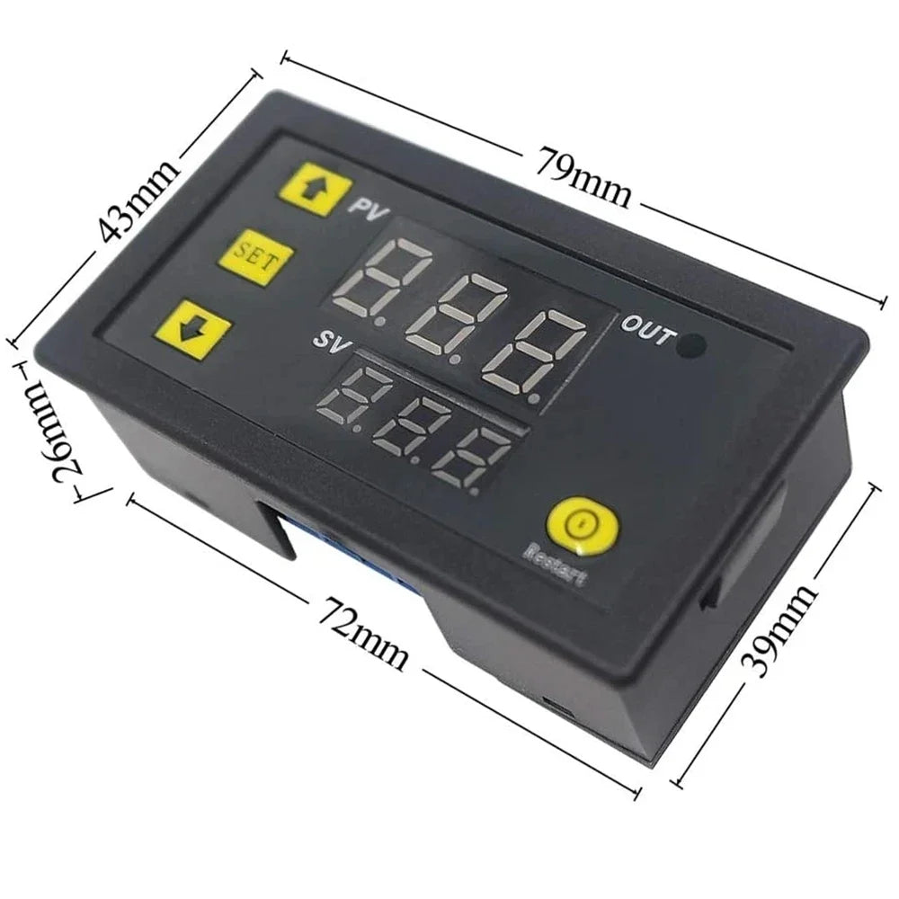 W3230 Digital Temperature Controller - 12V/24V/AC110-220V with LED Display & 20A Relay