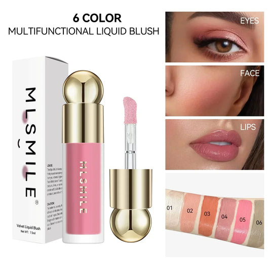 Multi-Purpose Liquid Blush - Nourishing Gel Cream for Cheeks, Eyes & Lips