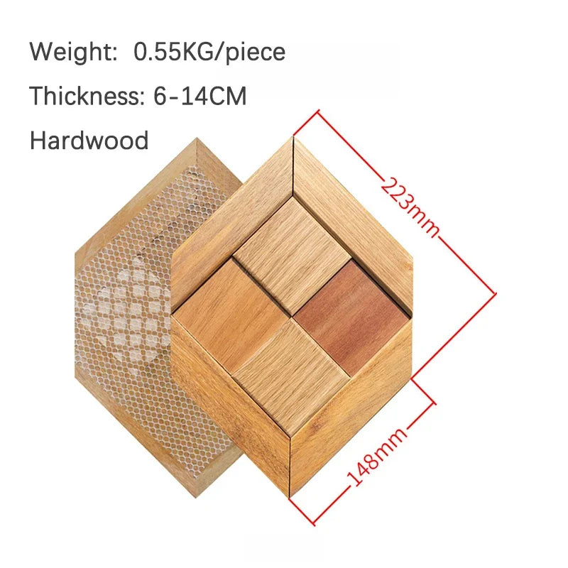 Mosaic Solid Wood Decorative Wall Panel - Background Wall Art for Living Rooms