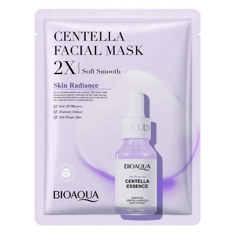 BIOAQUA Centella Collagen Sheet Masks (20 Pack) - Vitamin C & Hyaluronic Acid