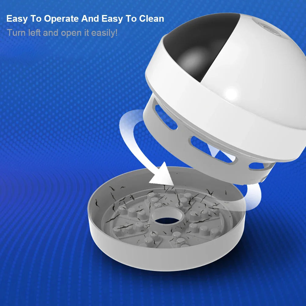 USB Rechargeable Desk Dust Vacuum - Mini Desktop Cleaner with Brush