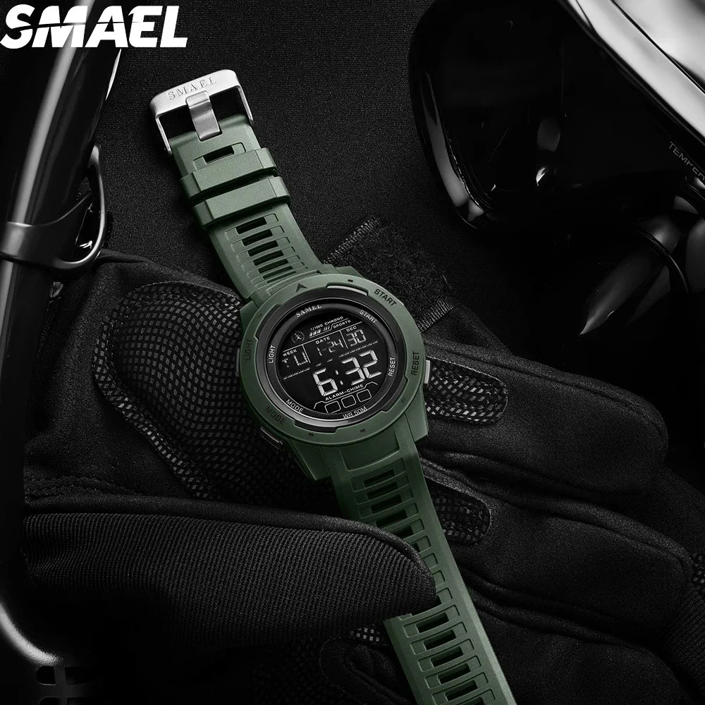 SMAEL 8105  LED Wristwatches Men's 50m Waterproof Watch Digital Light Stopwatch Watch for Men Digital Watches Sports
