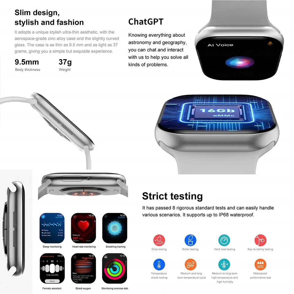 GPS Smart Watch Series 10 - Bluetooth Calling & Music Storage