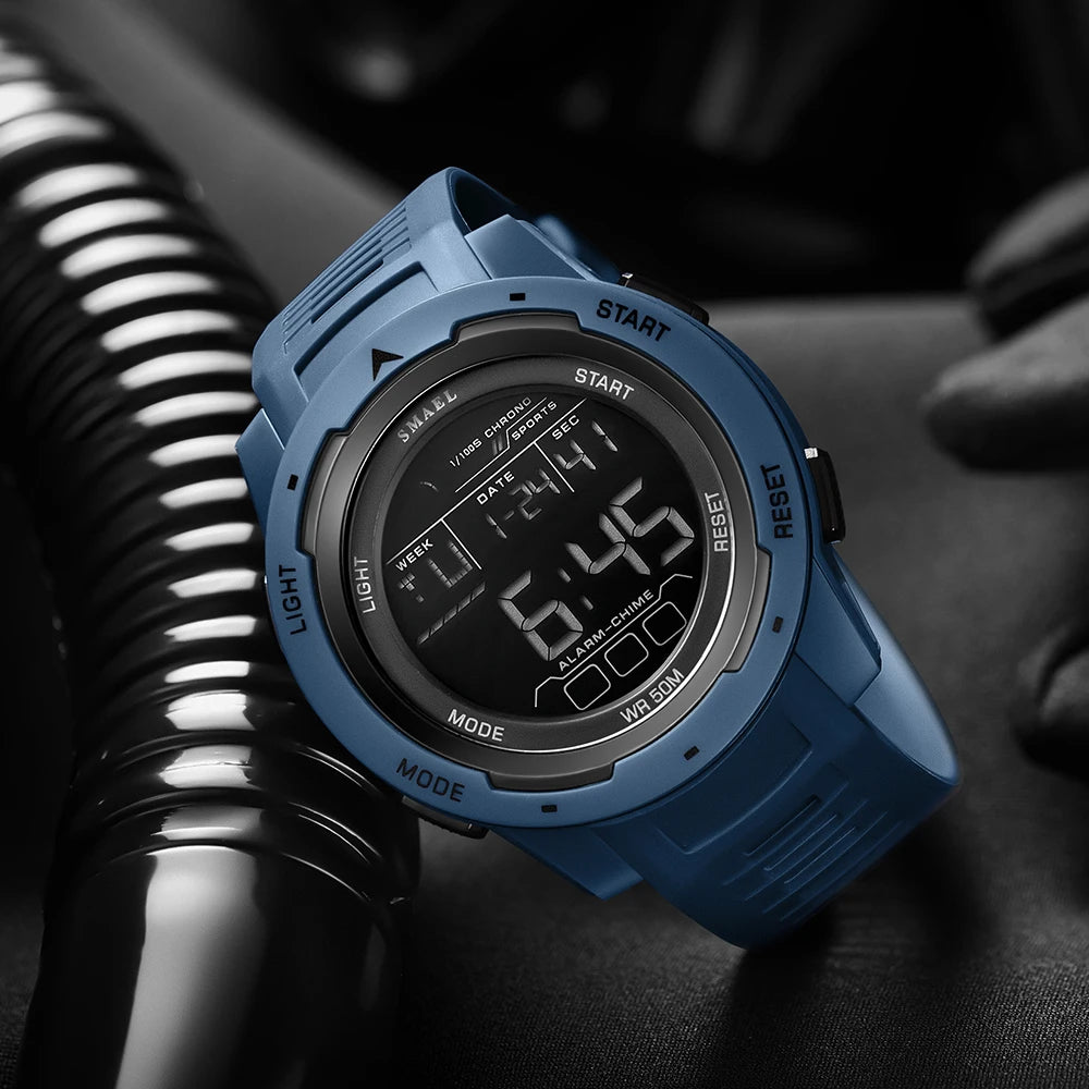 SMAEL 8105 Digital Sports Watch - 50m Waterproof LED Wristwatch for Men