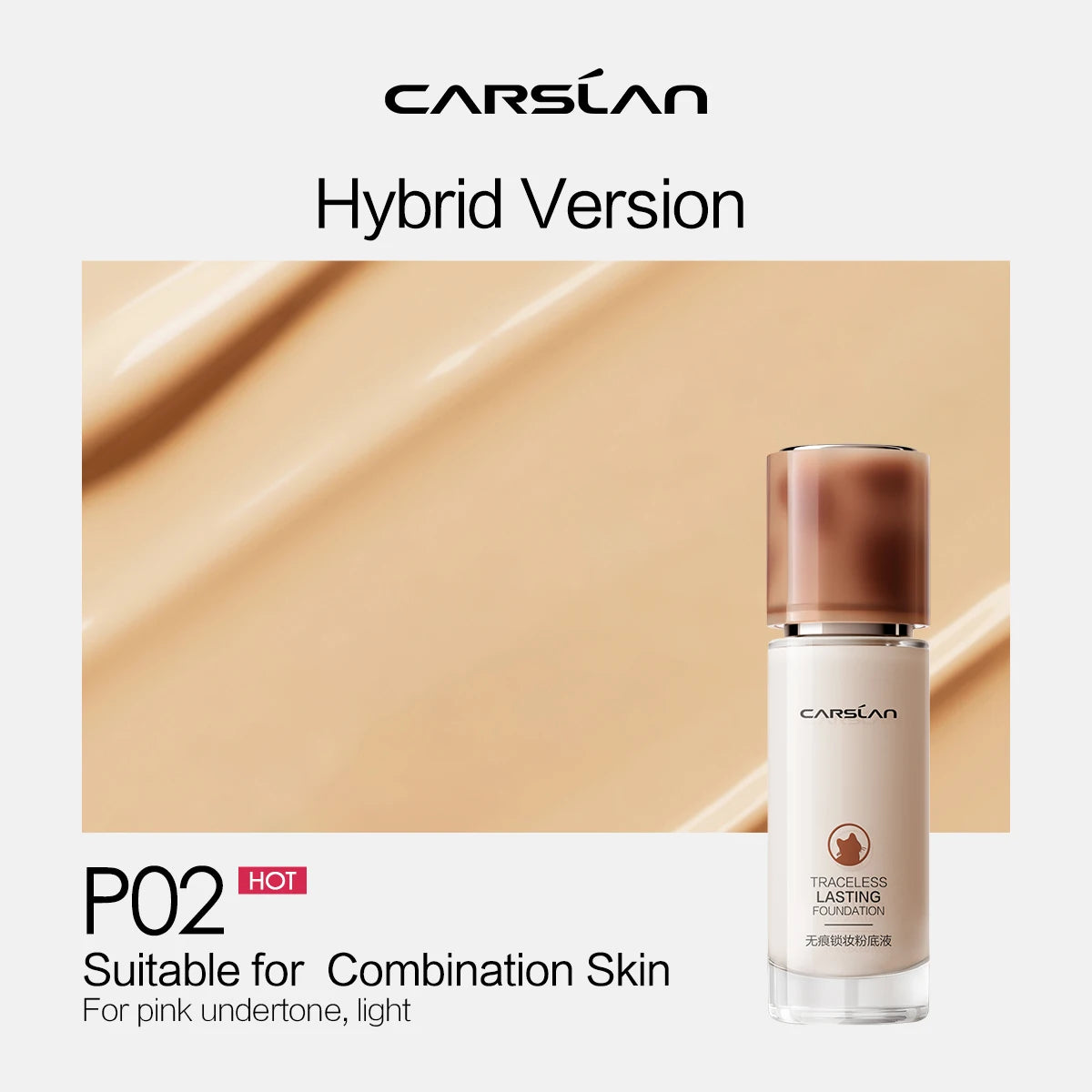 CARSLAN Long-Lasting Matte Liquid Foundation - Full Coverage