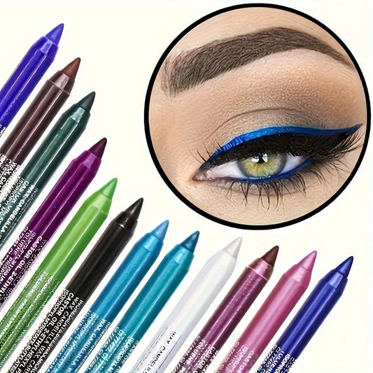 Waterproof High-Shine Eyeliner Pencil - Smudge-Proof Long-Lasting
