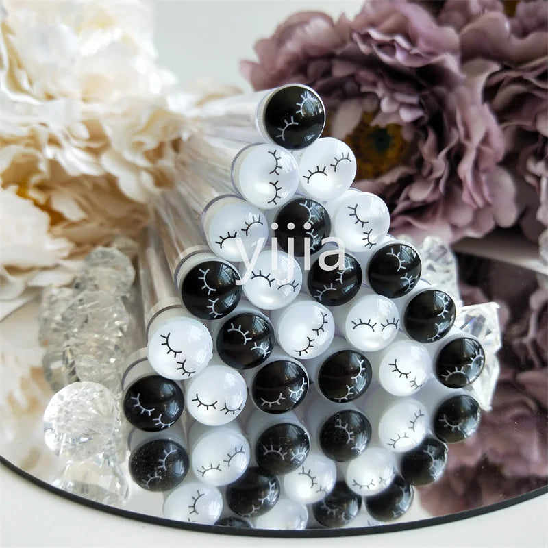 50Pcs Eyelash Brush Tube Disposable Mascara Wands Tube Reusable Lash Spoolies Brush Dust-proof Cleaner Storage Tubes
