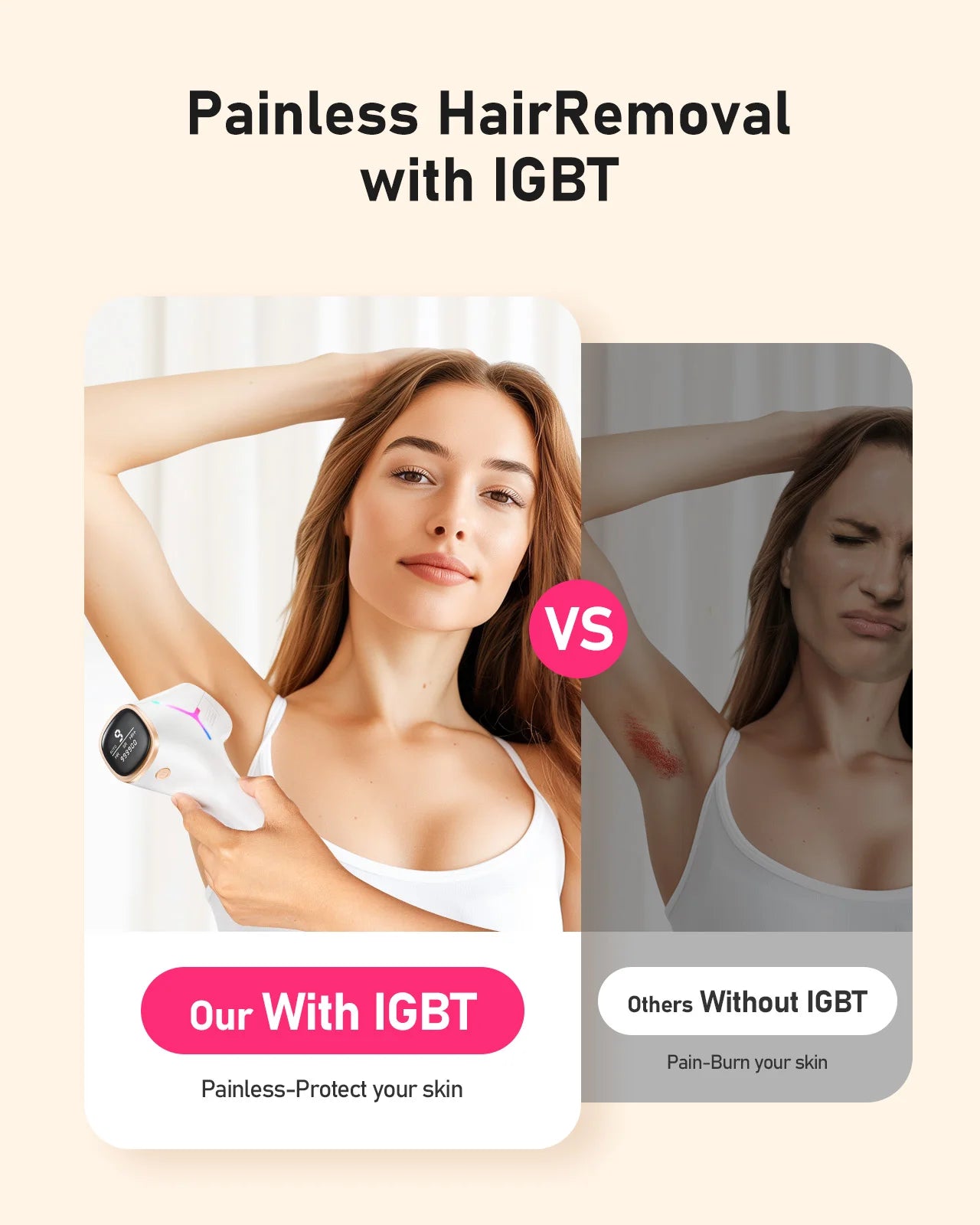 IPL Laser Hair Removal Device - 999,900+ Flashes, 22J Power, 3 Modes