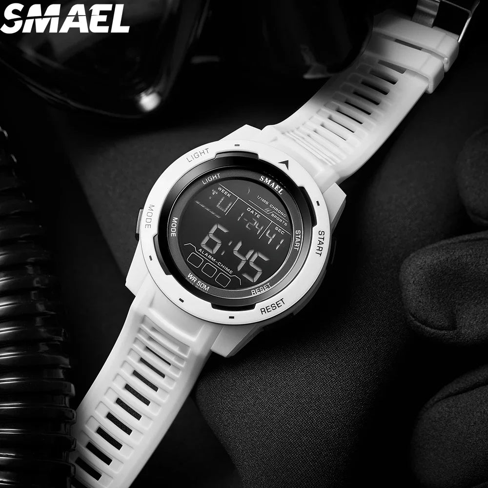 SMAEL 8105  LED Wristwatches Men's 50m Waterproof Watch Digital Light Stopwatch Watch for Men Digital Watches Sports