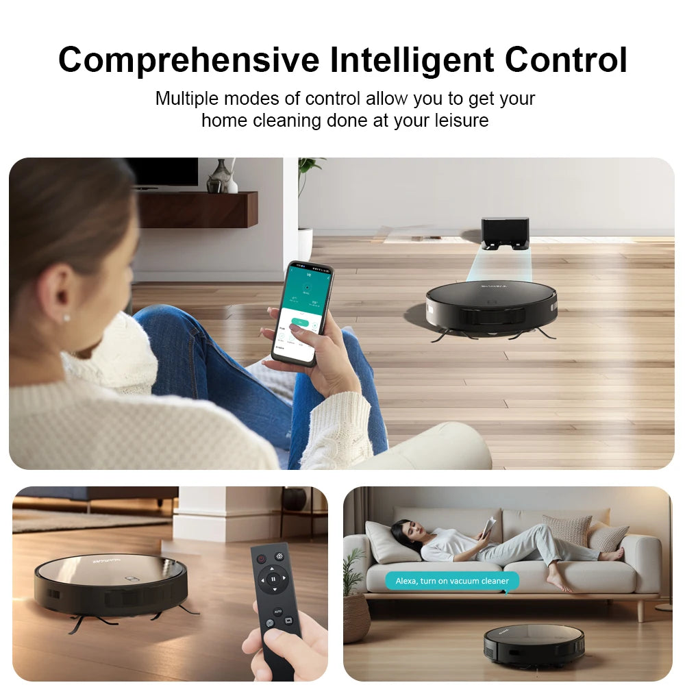 Smart Robot Vacuum & Mop Combo - 4000PA Suction, WiFi Control, Auto-Recharge