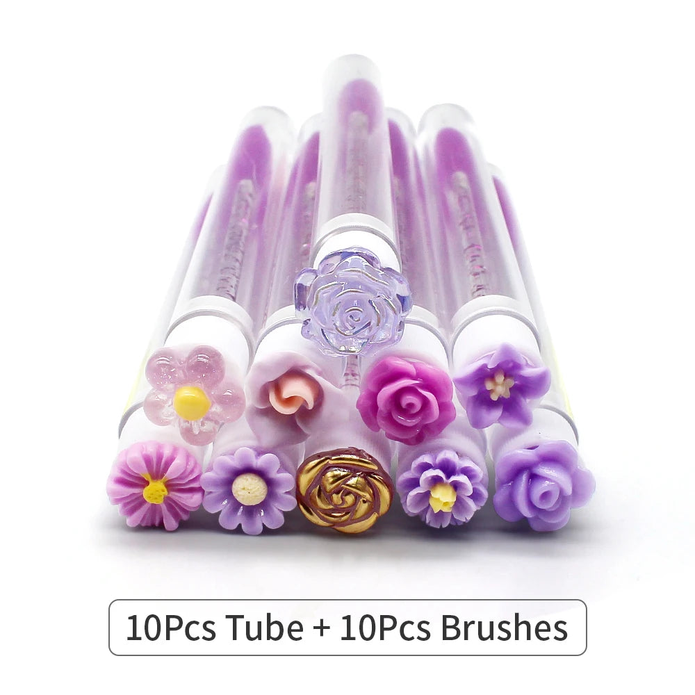 10/50PCS Reusable Eyelash Brush Tubes Eyebrow Brush Eyelash Wands Replaceable Dust-proof Cleaner Storage Tubes Makeup Tool