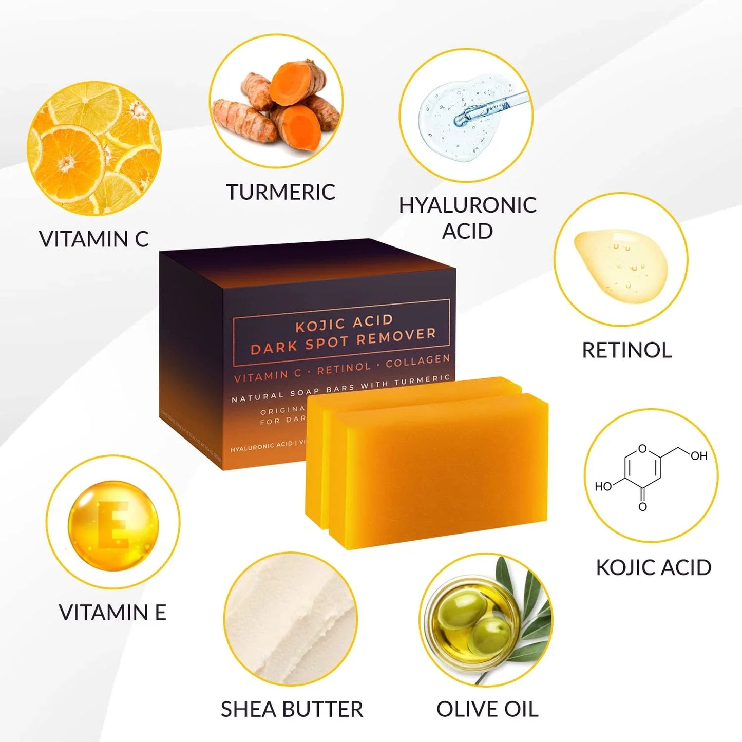 Kojic Acid Dark Spot Remover Whitening Soap - Handmade Skin Care